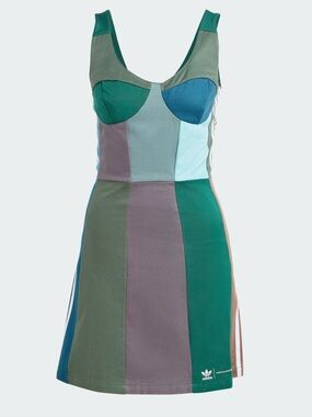 NWT Adidas x Kseniaschnaider Reprocessed Athletic Dress Teal Blue Green Size 2